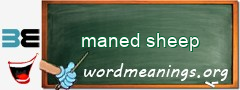 WordMeaning blackboard for maned sheep